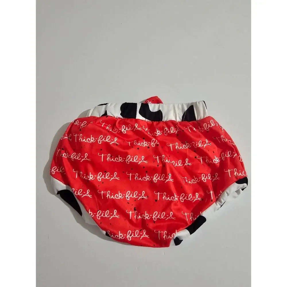 Thick-fil-a Cow Print Baby Diaper Cover Sz 12-18M , Novelty Chick fil a Inspired